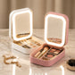Compact Makeup & Jewelry Box with LED Mirror