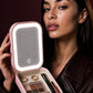 Compact Makeup & Jewelry Box with LED Mirror